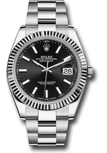 Rolex Datejust 126334 Steel and White Gold Rolesor 41 Fluted Bezel - Black Index Dial - Oyster Bracelet - bkio Main image
