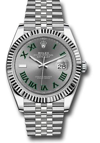 Rolex Datejust 126334 Steel and White Gold Rolesor 41 Fluted Bezel - Slate Green Roman Dial - Jubilee Bracelet - slgrj
