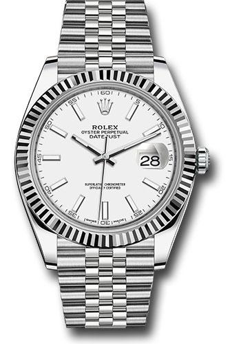 Rolex Datejust 126334 Steel and White Gold Rolesor 41 Fluted Bezel - White Index Dial - Jubilee Bracelet - wij Main image