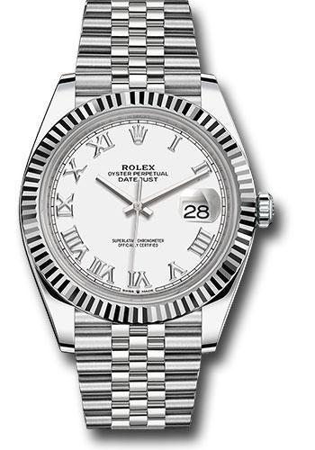 Rolex Datejust 126334 Steel and White Gold Rolesor 41 Fluted Bezel - White Roman Dial - Jubilee Bracelet - wrj Main image