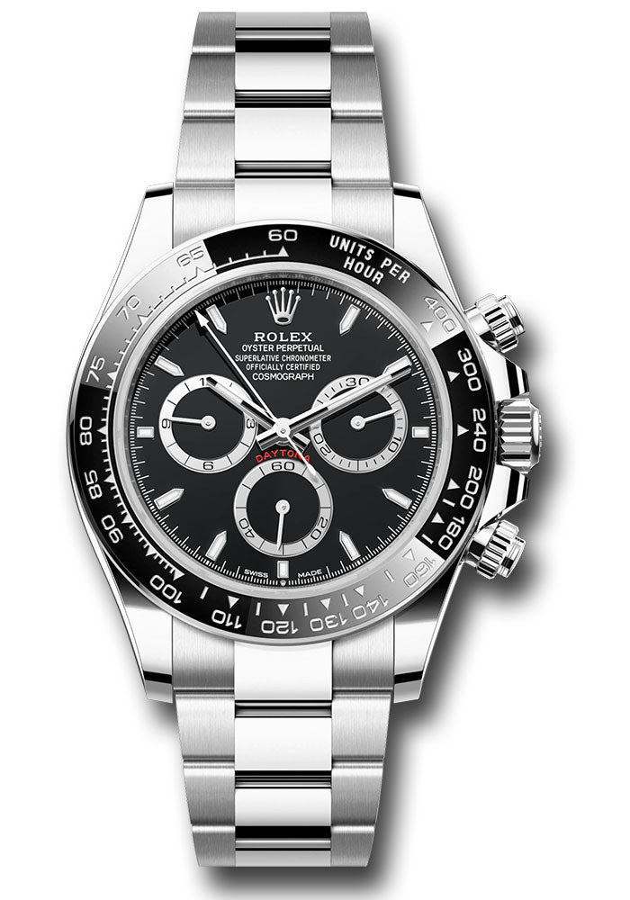 Rolex Cosmograph Daytona 126500LN Oystersteel Black Cerachrom Bezel - Black Index Dial - Oyster Bracelet - bkio