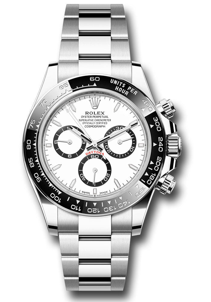 Rolex Cosmograph Daytona 126500LN Oystersteel Black Cerachrom Bezel - White Index Dial - Oyster Bracelet - wio