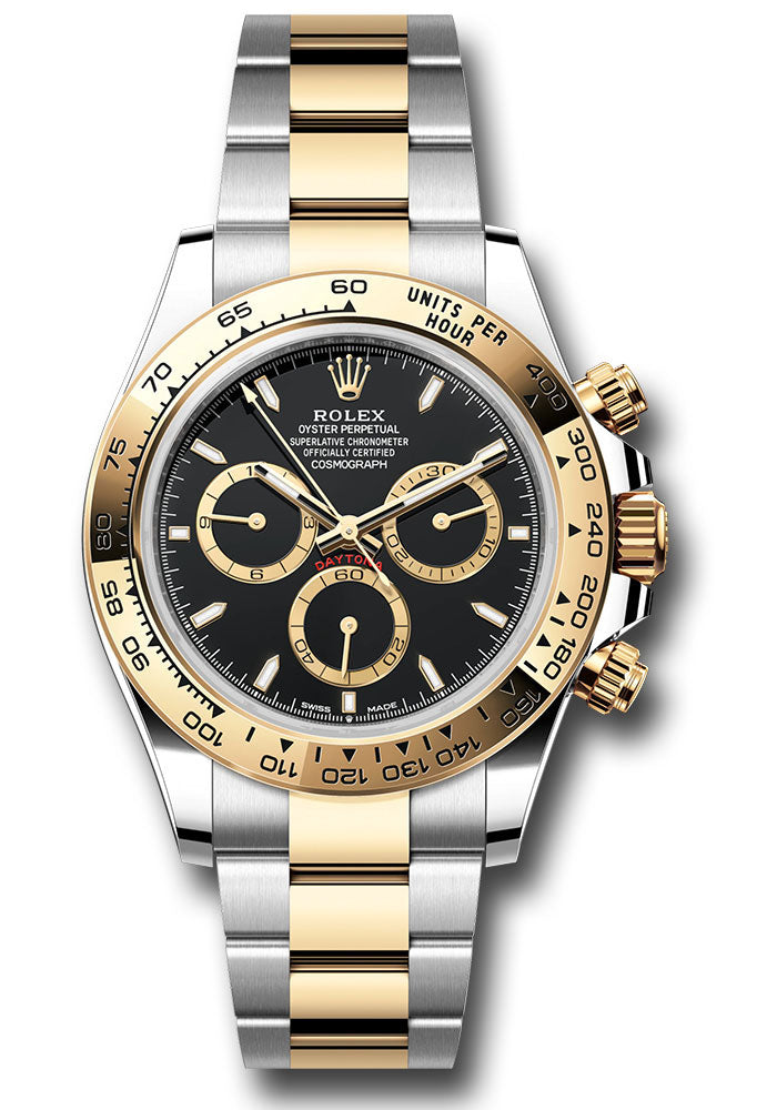 Rolex Cosmograph Daytona 126503 Yellow Rolesor Fixed Bezel - Black Index Dial - Oyster Bracelet - bkio