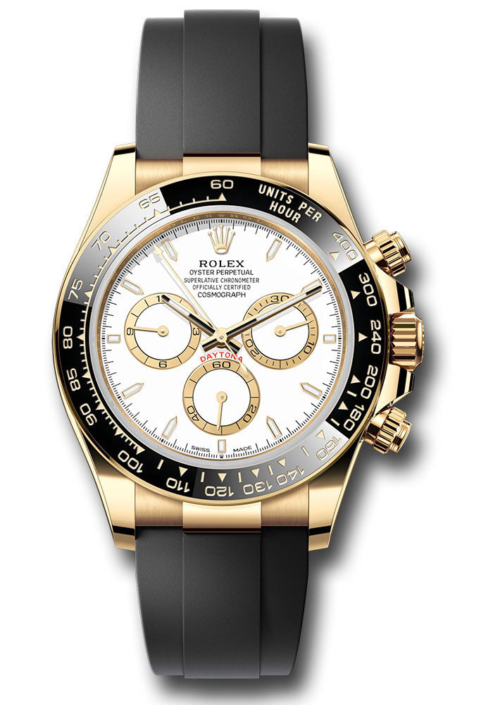 Rolex Cosmograph Daytona 126518LN Yellow Gold Black Cerachrom Bezel - White Index Dial - Oysterflex Strap - wiof Main image