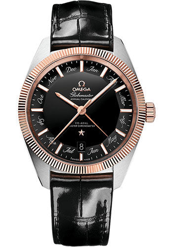 Omega Constellation 130.23.41.22.01.001 Globemaster Omega Co-Axial Master Chronometer Annual Calendar - 41mm Steel And Sedna Gold Case - Black Dial - Black Leather Strap Main image