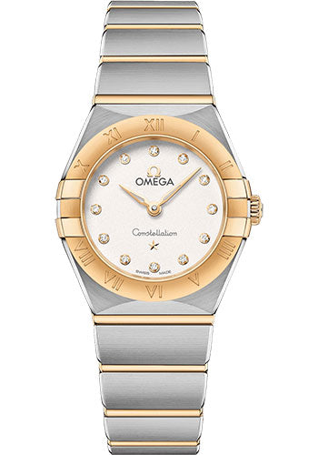 Omega Constellation 131.20.25.60.52.002 Manhattan Quartz 25mm Steel And Yellow Gold Case - Crystal White Silvery Diamond Dial