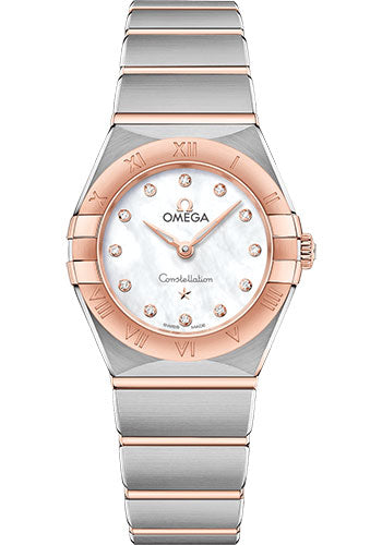 Omega Constellation 131.20.25.60.55.001 Manhattan Quartz 25mm Steel And Sedna Gold Case - Mother-Of-Pearl Diamond Dial