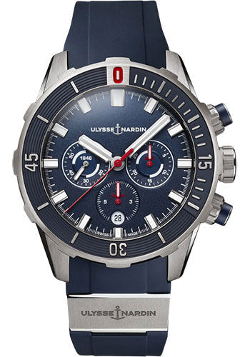 Ulysse Nardin Diver Chronograph 44mm - Titanium Case - Blue Dial - Rubber Strap Main image