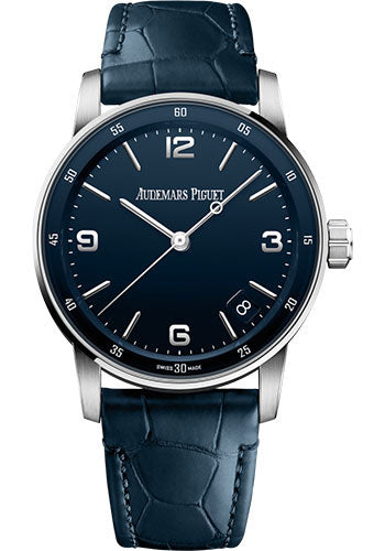 Audemars Piguet Code 11.59 15210BC.OO.A321CR.01 by Audemars Piguet - Chronograph - 41mm White Gold Case - Blue Dial - Blue Alligator Strap Main image
