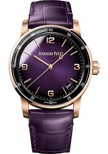 Audemars Piguet Code 11.59 15210OR.OO.A616CR.01 by Audemars Piguet - Chronograph - 41mm Pink Case - Purple Dial - Purple Alligator Strap Main image