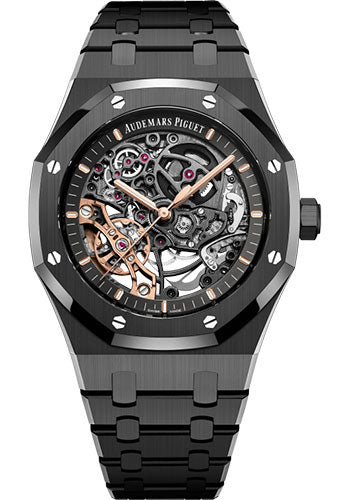 Audemars Piguet Royal Oak 15416CE.OO.1225CE.01 Self Winding Double Balanced Wheel Openworked - 41mm Black Ceramic Case - Openworked Dial - Bracelet