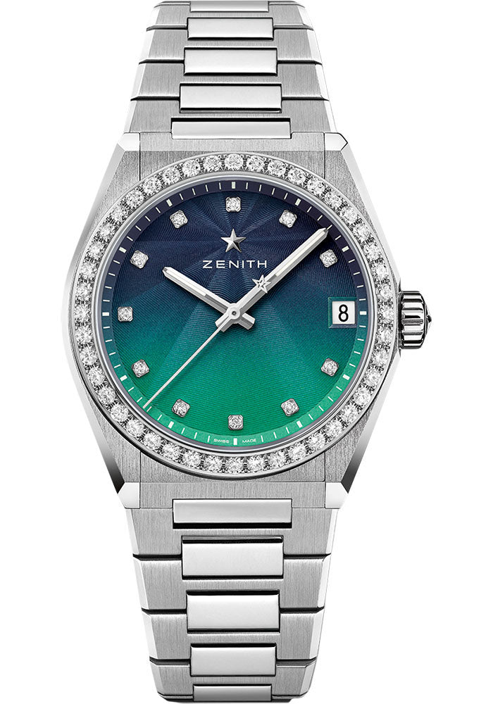 Zenith 16.9200.670/34.MI001 Defy Midnight Borealis 36mm Steel Case - Blue To Green Gradient & GuillochŽ Dial - Steel Bracelet Main image