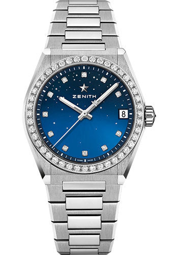 Zenith 16.9200.670/01.MI001 Defy Midnight Steel - Diamond Bezel - Gradient Blue Dial - Metal Bracelet Main image