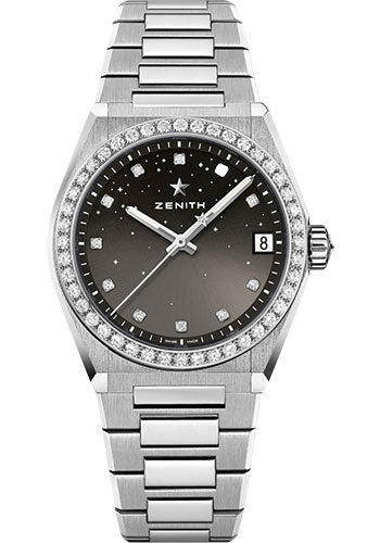 Zenith 16.9200.670/02.MI001 Defy Midnight Steel - Diamond Bezel - Gradient Grey Dial - Metal Bracelet Main image