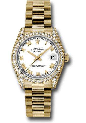 Rolex Datejust 178158 Yellow Gold 31 48 Diamond Bezel - White Roman Dial - President Bracelet - wrp Main image