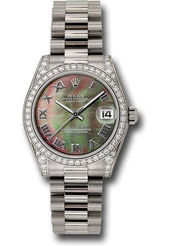 Rolex Datejust 178159 White Gold 31 48 Diamond Bezel - Dark Mother-Of-Pearl Roman Dial - President Bracelet - dkmrp Main image