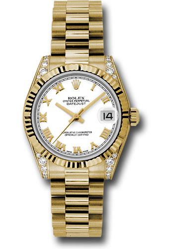 Rolex Datejust 178238 Yellow Gold 31 Fluted Bezel - White Roman Dial - President Bracelet - wrp Main image
