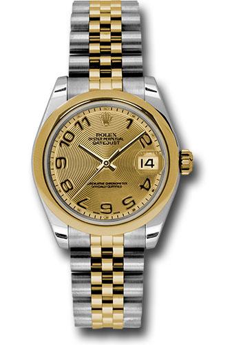 Rolex Datejust 178243 Steel and Yellow Gold 31 Domed Bezel - Champagne Concentric Circle Arabic Dial - Jubilee Bracelet - chcaj Main image