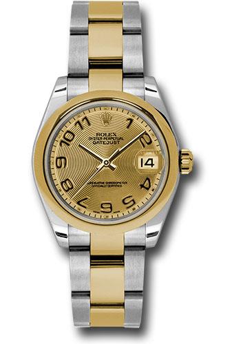 Rolex Datejust 178243 Steel and Yellow Gold 31 Domed Bezel - Champagne Concentric Circle Arabic Dial - Oyster Bracelet - chcao Main image