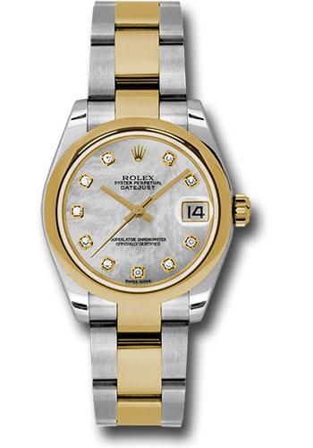Rolex Datejust 178243 Steel and Yellow Gold 31 Domed Bezel - Mother-Of-Pearl Diamond Dial - Oyster Bracelet - mdo