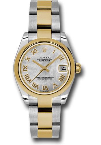Rolex Datejust 178243 Steel and Yellow Gold 31 Domed Bezel - Mother-Of-Pearl Roman Dial - Oyster Bracelet - mro