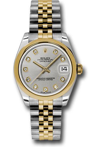 Rolex Datejust 178243 Steel and Yellow Gold 31 Domed Bezel - Silver Diamond Dial - Jubilee Bracelet - sdj Main image