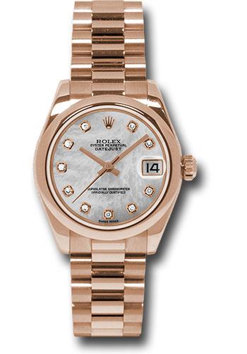 Rolex Datejust 178245 Pink Gold 31 Domed Bezel - Mother-Of-Pearl Diamond Dial - President Bracelet - mdp Main image