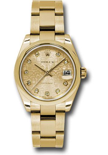 Rolex Datejust 178248 Yellow Gold 31 Domed Bezel - Champagne Jubilee Diamond Dial - Oyster Bracelet - chjdo Main image