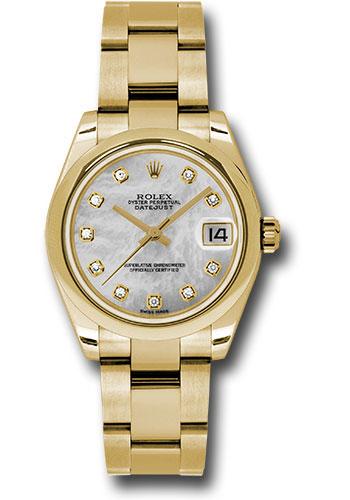 Rolex Datejust 178248 Yellow Gold 31 Domed Bezel - White Mother-Of-Pearl Diamond Dial - Oyster Bracelet - mdo Main image