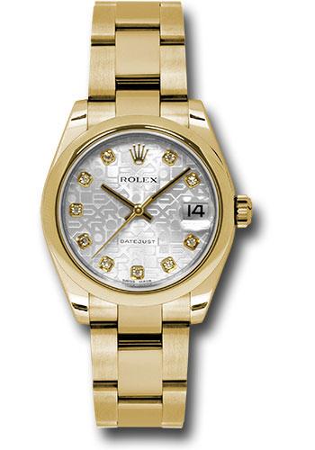 Rolex Datejust 178248 Yellow Gold 31 Domed Bezel - Silver Jubilee Diamond Dial - Oyster Bracelet - sjdo