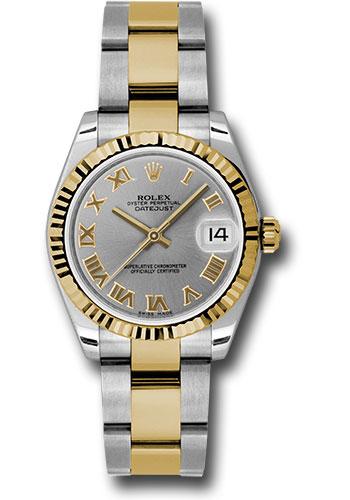 Rolex Datejust 178273 Steel and Yellow Gold 31 Fluted Bezel - Slate Grey Roman Dial - Oyster Bracelet - gro Main image