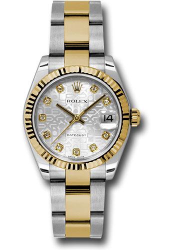 Rolex Datejust 178273 Steel and Yellow Gold 31 Fluted Bezel - Silver Jubilee Diamond Dial - Oyster Bracelet - sjdo Main image
