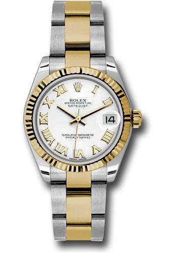 Rolex Datejust 178273 Steel and Yellow Gold 31 Fluted Bezel - White Roman Dial - Oyster Bracelet - wro Main image