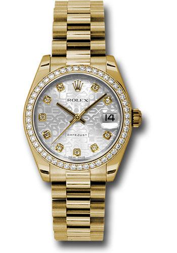 Rolex Datejust 178288 Yellow Gold 31 48 Diamond Bezel - Silver Jubilee Diamond Dial - President Bracelet - sjdp Main image