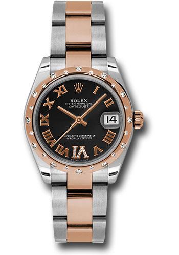 Rolex Datejust 178341 Steel and Everose Gold 31 24 Diamond Bezel - Black Diamond Roman Vi Roman Dial - Oyster Bracelet - bkdro Main image