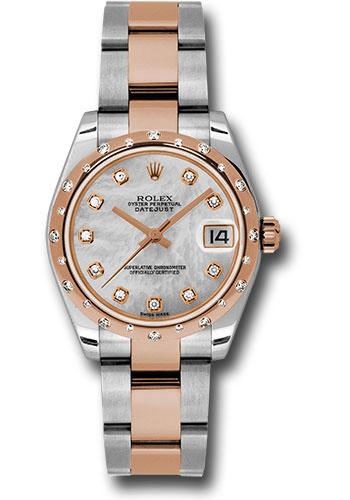 Rolex Datejust 178341 Steel and Everose Gold 31 24 Diamond Bezel - White Mother-Of-Pearl Diamond Dial - Oyster Bracelet - mdo Main image