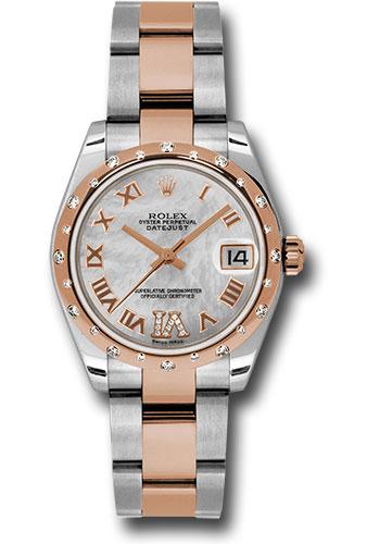 Rolex Datejust 178341 Steel and Everose Gold 31 24 Diamond Bezel - Mother-Of-Pearl Diamond Roman Vi Roman Dial - Oyster Bracelet - mdro