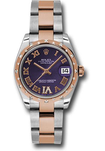 Rolex Datejust 178341 Steel and Everose Gold 31 24 Diamond Bezel - Purple Diamond Roman Vi Roman Dial - Oyster Bracelet - pdro