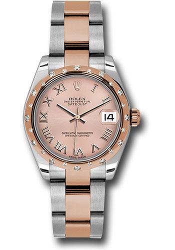 Rolex Datejust 178341 Steel and Everose Gold 31 24 Diamond Bezel - Pink Roman Dial - Oyster Bracelet - pro