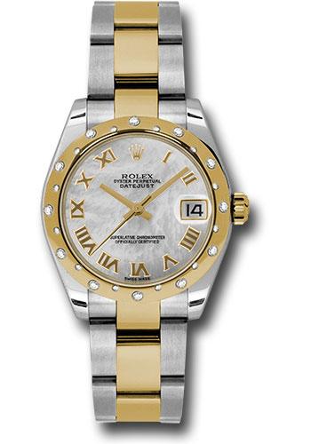 Rolex Datejust 178343 Steel and Yellow Gold 31 24 Diamond Bezel - Mother-Of-Pearl Roman Dial - Oyster Bracelet - mro