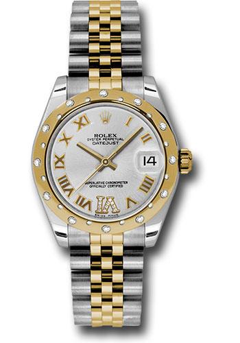 Rolex Datejust 178343 Steel and Yellow Gold 31 24 Diamond Bezel - Silver Diamond Roman Vi Roman Dial - Jubilee Bracelet - sdrj