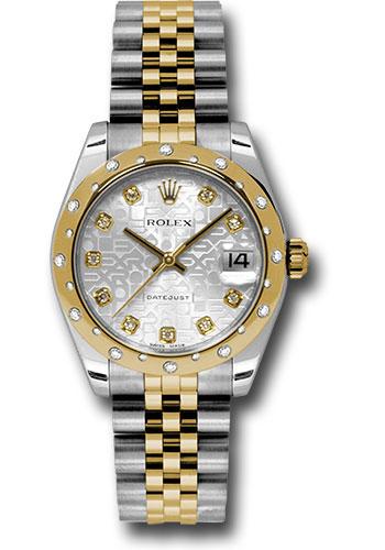 Rolex Datejust 178343 Steel and Yellow Gold 31 24 Diamond Bezel - Silver Jubilee Diamond Dial - Jubilee Bracelet - sjdj
