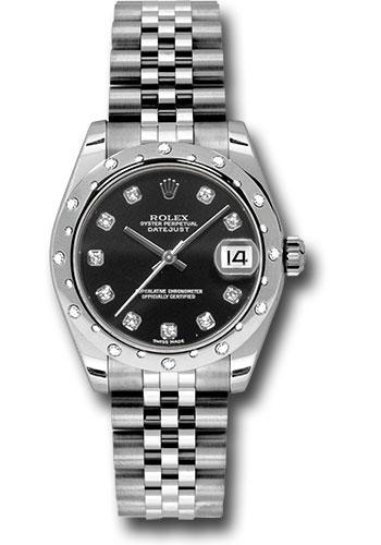 Rolex Datejust 178344 Steel and White Gold 31 24 Diamond Bezel - Black Diamond Dial - Jubilee Bracelet - bkdj Main image