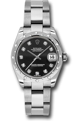Rolex Datejust 178344 Steel and White Gold 31 24 Diamond Bezel - Black Diamond Dial - Oyster Bracelet - bkdo Main image