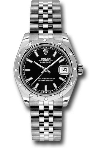 Rolex Datejust 178344 Steel and White Gold 31 24 Diamond Bezel - Black Index Dial - Jubilee Bracelet - bkij Main image