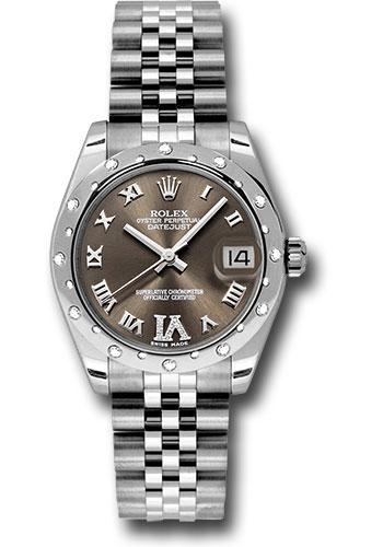 Rolex Datejust 178344 Steel and White Gold 31 24 Diamond Bezel - Bronze Diamond Roman Vi Roman Dial - Jubilee Bracelet - brdrj