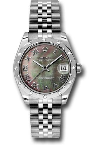 Rolex Datejust 178344 Steel and White Gold 31 24 Diamond Bezel - Dark Mother-Of-Pearl Roman Dial - Jubilee Bracelet - dkmrj Main image
