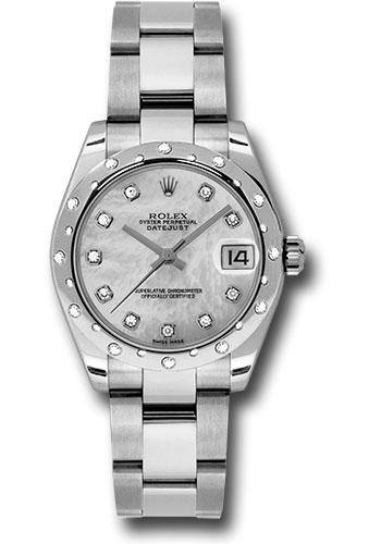 Rolex Datejust 178344 Steel and White Gold 31 24 Diamond Bezel - Mother-Of-Pearl Diamond Dial - Oyster Bracelet - mdo