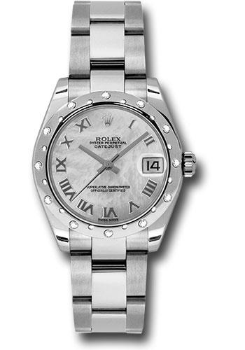 Rolex Datejust 178344 Steel and White Gold 31 24 Diamond Bezel - Mother-Of-Pearl Roman Dial - Oyster Bracelet - mro