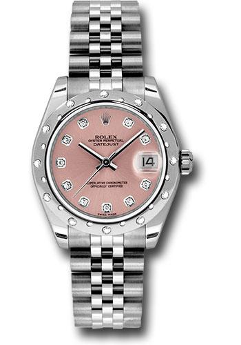 Rolex Datejust 178344 Steel and White Gold 31 24 Diamond Bezel - Pink Diamond Dial - Jubilee Bracelet - pdj Main image
